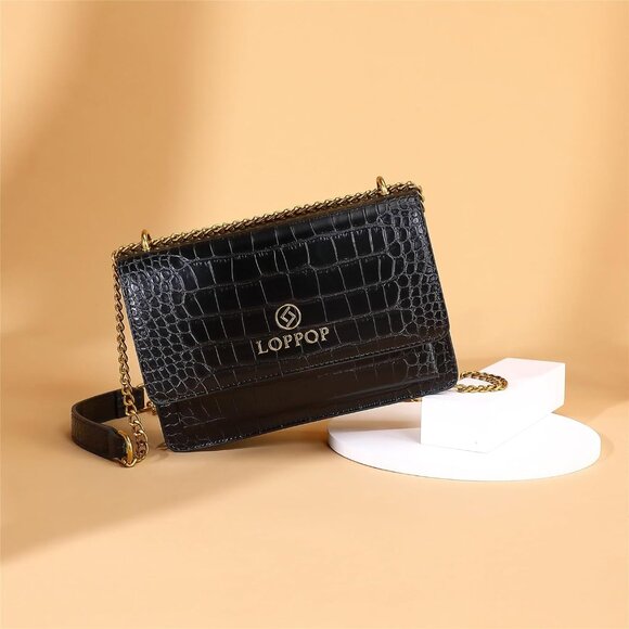 Women's C-black Leather Satchel Small Classy Crossbody Bag Purse Fashion Handbag - Picture 7 of 7